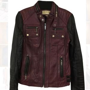 Michael Kors leather motorcycle jacket